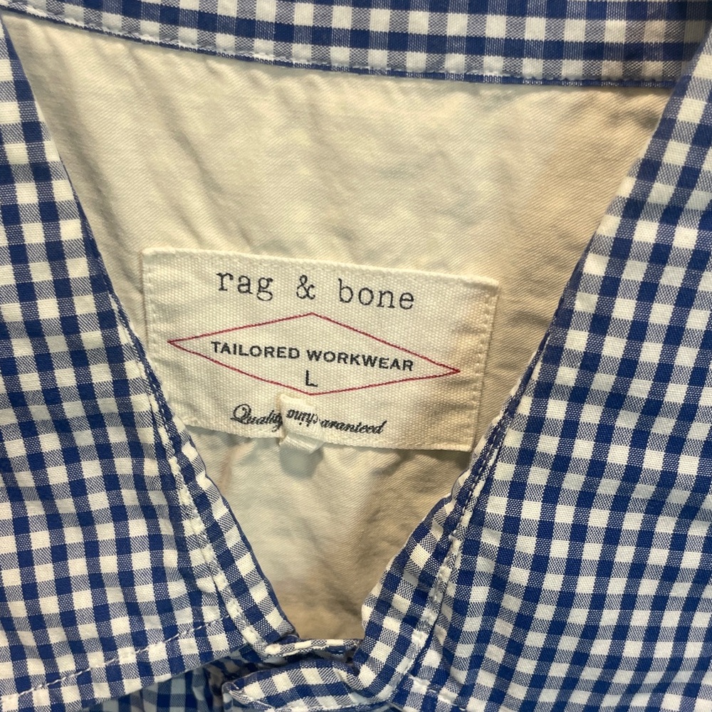 Rag & Bone Navy Checkered Button Down Shirt - image 2